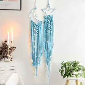 Star Moon Dream Catcher Handmade, Bohemian Hippie Decor, Wall Decor, Bedroom🥳